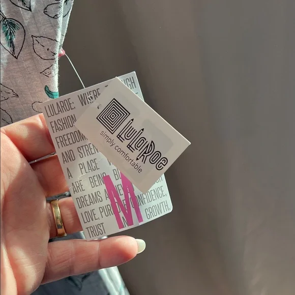 LuLaRoe Maxi Dress with Red and Green Floral on Gray - Picture 3 of 4